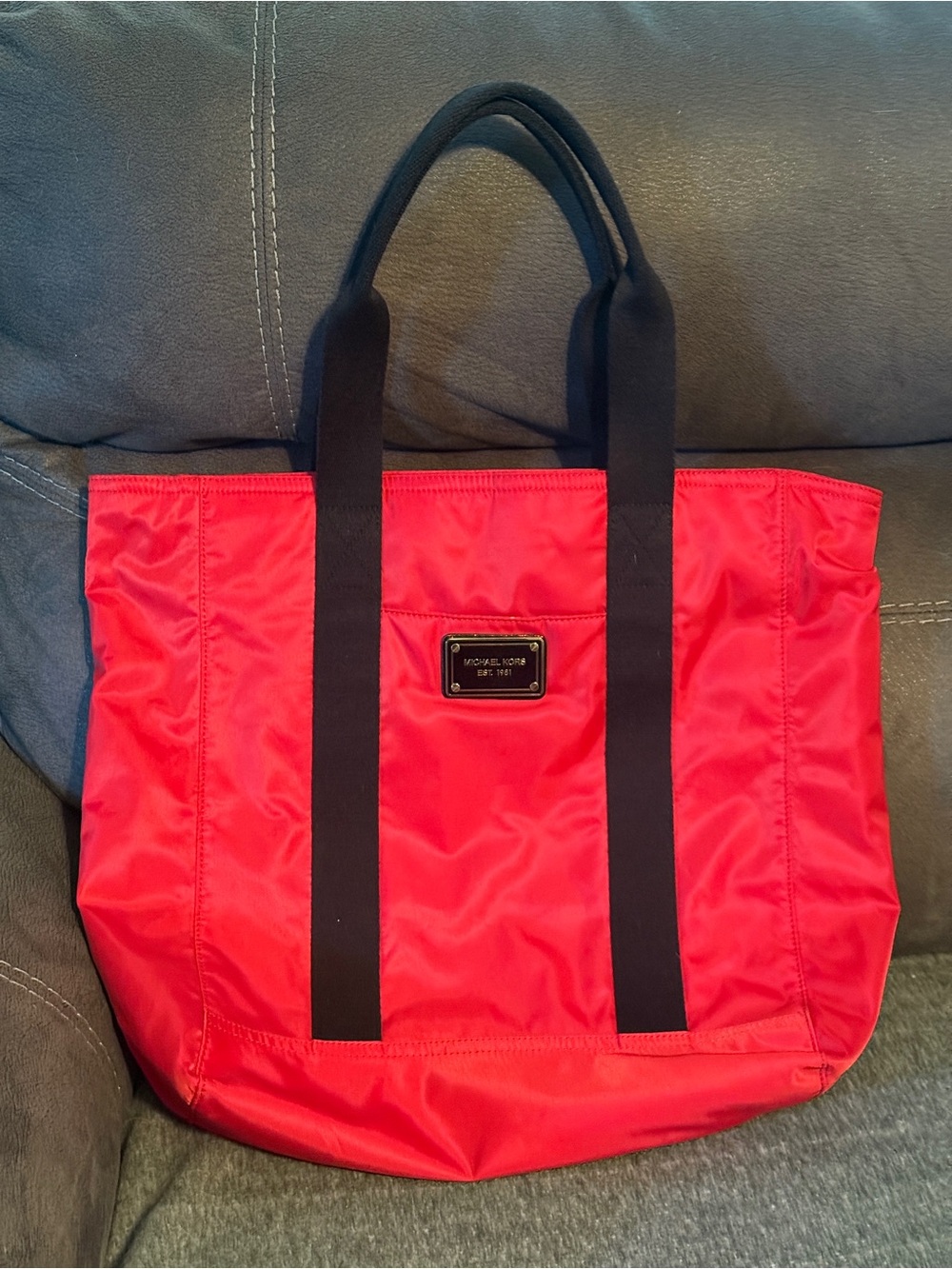 Michael Kors Red Tote with Black Handles